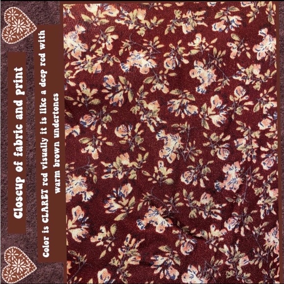 NWOT JRS L BOHO FLORAL SPRING SUMMER DRESS COTTAGECORE COUNTRYCORE CLARET - Picture 3 of 13